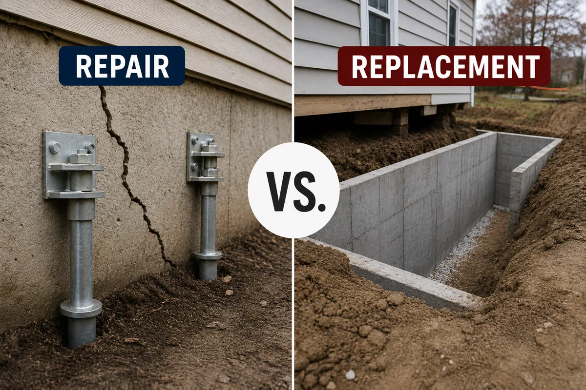 Foundation Repair vs. Foundation Replacement